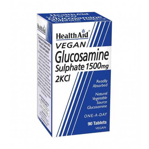 HEALTHAID VEGAN GLUCOSAMINE SULPHATE / ГЛЮКОЗАМИН СУЛФАТ 2KCL 1500МГ ТАБЛ. Х90 HEALTHAID VEGAN GLUCOSAMINE SULPHATE / ГЛЮКОЗАМИН СУЛФАТ 2KCL 1500МГ ТАБЛ. Х90