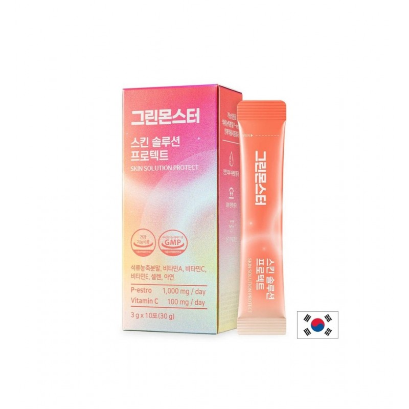 GREEN MONSTER SKIN SOLUTION PROTECT / ЕЛАГОВА КИСЕЛИНА + ВИТАМИНИ A, C, E ЗА СИЯЙНА КОЖА 10 САШЕТА GREEN MONSTER SKIN SOLUTION PROTECT / ЕЛАГОВА КИСЕЛИНА + ВИТАМИНИ A, C, E ЗА СИЯЙНА КОЖА 10 САШЕТА