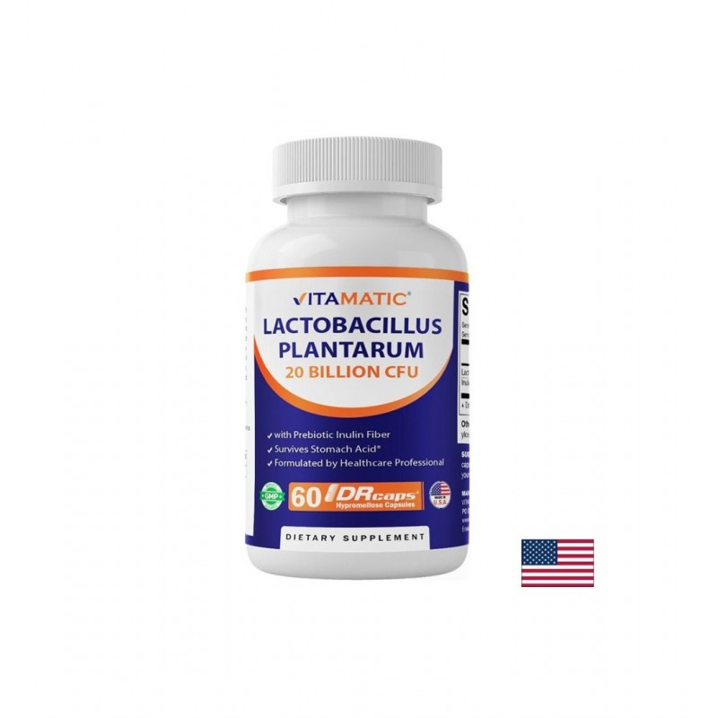 VITAMATIC LACTOBACILLUS PLANTARUM / ЛАКТОБАЦИЛУС ПЛАНТАРУМ 20 МЛРД. + ИНУЛИН СЪС ЗАБАВЕНО ОСВОБОЖДАВАНЕ КАПС. X 60 VITAMATIC LACTOBACILLUS PLANTARUM / ЛАКТОБАЦИЛУС ПЛАНТАРУМ 20 МЛРД. + ИНУЛИН СЪС ЗАБАВЕНО ОСВОБОЖДАВАНЕ КАПС. X 60