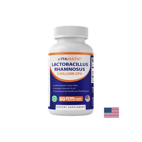 VITAMATIC LACTOBACILLUS RHAMNOSUS / ЛАКТОБАЦИЛУС РАМНОЗУС 5 МЛРД. + ИНУЛИН СЪС ЗАБАВЕНО ОСВОБОЖДАВАНЕ КАПС. X 60