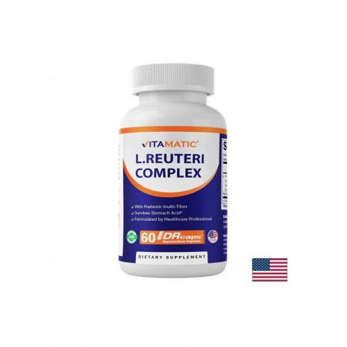 VITAMATIC L. REUTERI COMPLEX / ЛАКТОБАЦИЛУС РЕУТЕРИ + ЛАКТОБАЦИЛУС РАМНОЗУС + ЛАКТОБАЦИЛУС АЦИДОФИЛУС СЪС ЗАБАВЕНО ОСВОБОЖДАВАНЕ КАПС. X 60