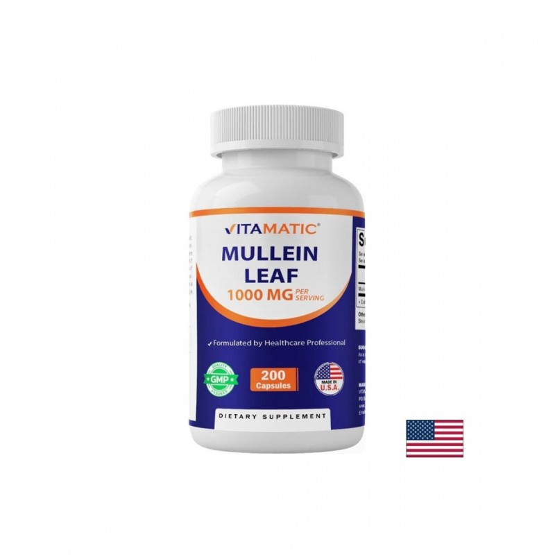 VITAMATIC MULLEIN LEAF / ЛОПЕН (ЛИСТ) ПРИ КАШЛИЦА И ВЪЗПАЛЕНО ГЪРЛО 333 МГ КАПС. X 200