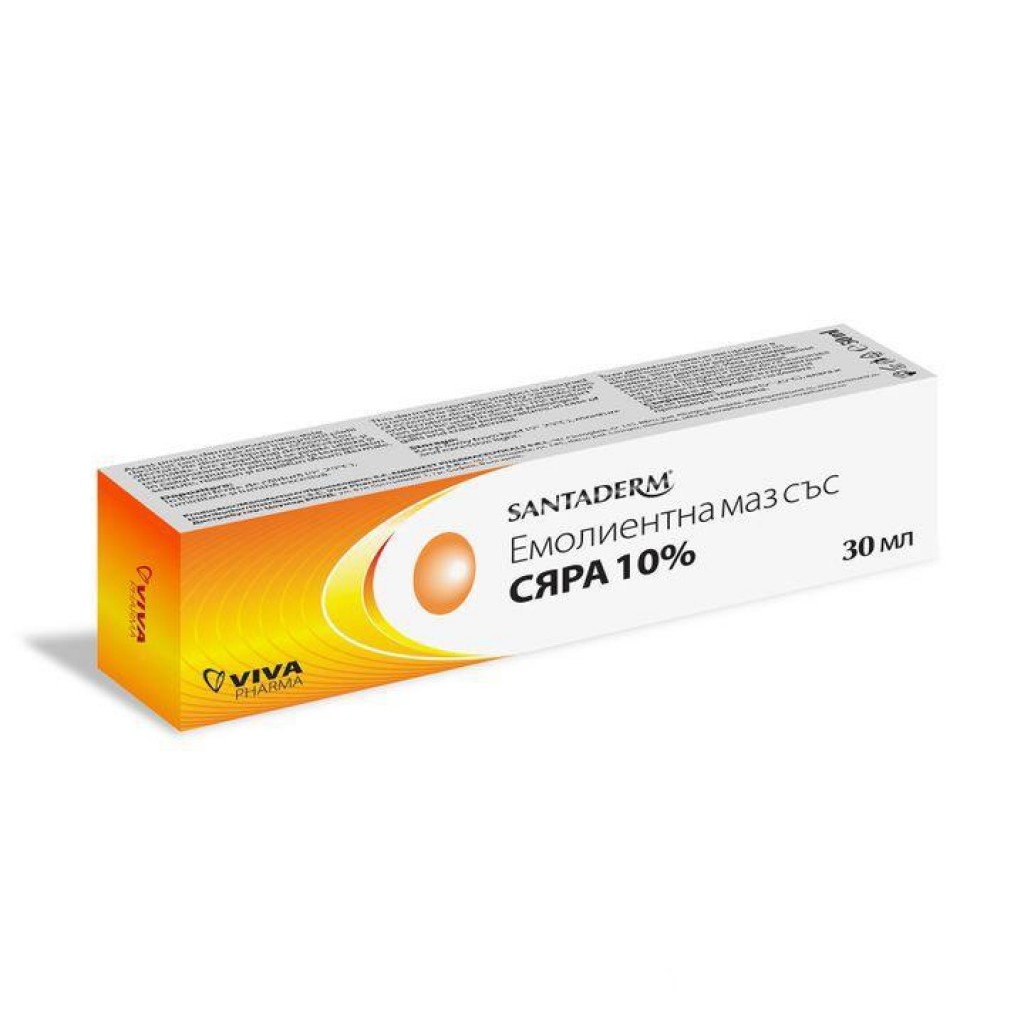 ABO PHARMA SANTADERM / ЕМОЛИЕНТНА МАЗ СЪС СЯРА 10% 30МЛ | MyPharma.bg