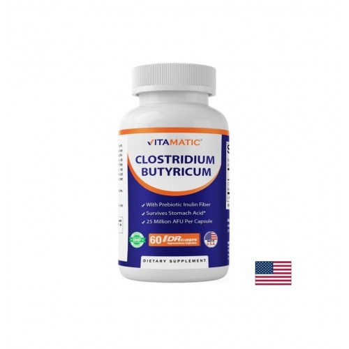 VITAMATIC CLOSTRIDIUM BUTYRICUM / ПРОБИОТИК + ПРЕБИОТИК СРЕЩУ ПОДУВАНЕ, ГАЗОВЕ И ЧРЕВЕН ДИСКОМФОРТ КАПС. X 60