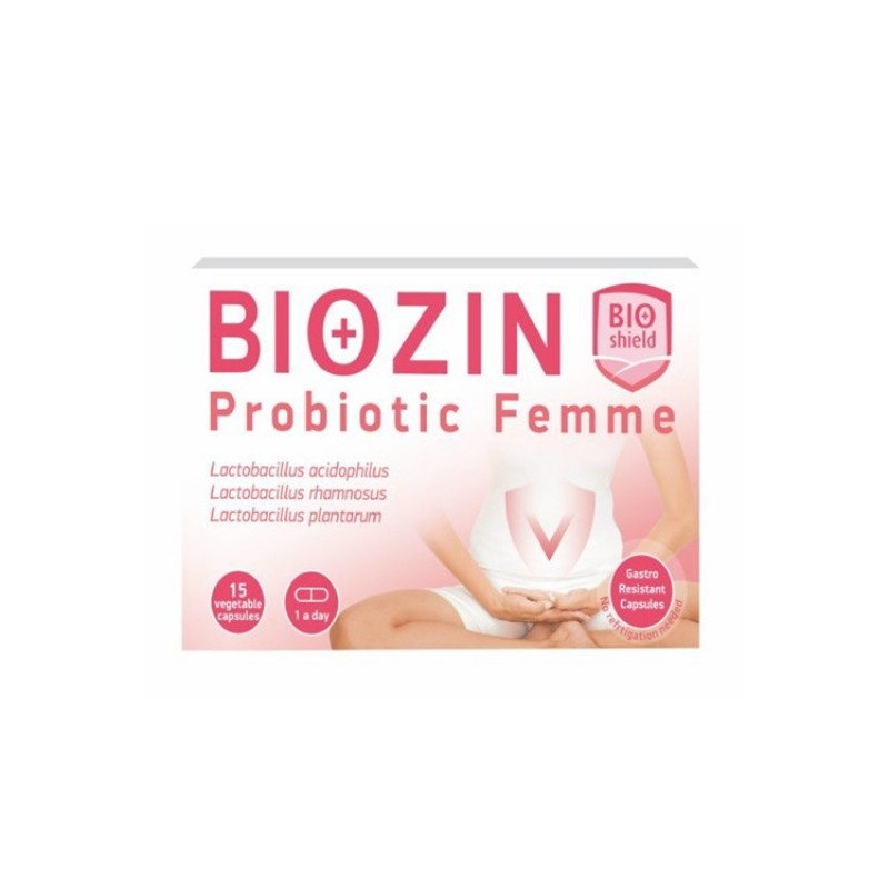 BIOSHIELD BIOZIN PROBIOTIC FEMME / БИОЗИН ПРОБИОТИК ФЕМ КАПС. Х15 BIOSHIELD BIOZIN PROBIOTIC FEMME / БИОЗИН ПРОБИОТИК ФЕМ КАПС. Х15