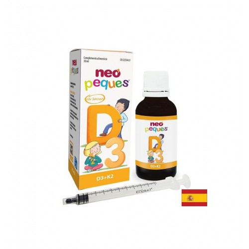 NEOVITAL HEALTH D3+K2 NEO PEQUES / ВИТАМИН D3 10 µg И K2 22.5 µg КОСТИ И ЗЪБИ ПРИ ДЕЦА КАПКИ 30 МЛ
