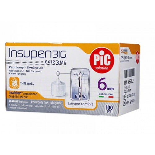PIC SOLUTION INSUPEN 31G / ИГЛА ЗА ИНСУЛИНОВА ПИСАЛКА 31Г (6ММ) Х100 PIC SOLUTION INSUPEN 31G / ИГЛА ЗА ИНСУЛИНОВА ПИСАЛКА 31Г (6ММ) Х100