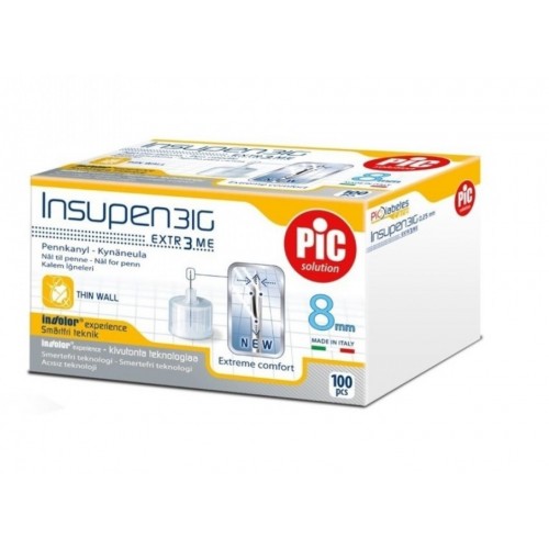 PIC SOLUTION INSUPEN 31G / ИГЛА ЗА ИНСУЛИНОВА ПИСАЛКА 31Г (8ММ) Х100 PIC SOLUTION INSUPEN 31G / ИГЛА ЗА ИНСУЛИНОВА ПИСАЛКА 31Г (8ММ) Х100