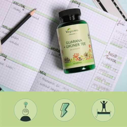 Vegavero Guarana + Grüner Tee Bio Extrakte / Екстракт от Гуарана и Зелен чай х 90 капсули