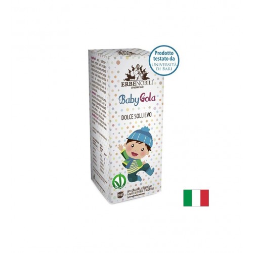 ERBENOBILI BABY GOLA / ФОРМУЛА С ВИТАМИН C, ЦИНК И ЕТЕРИЧНИ МАСЛА ПРИ ВЪЗПАЛЕНО ГЪРЛО, ЗА ДЕЦА СПРЕЙ 15 МЛ
