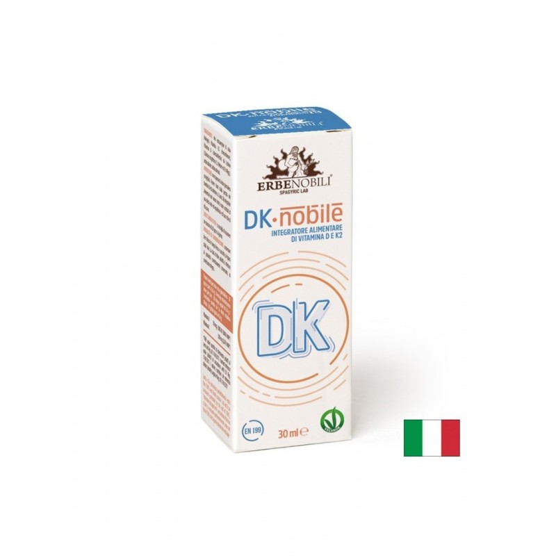 ERBENOBILI DK NOBILE / ВИТАМИН D3+K2 ( ЗА ДЕЦА И ВЪЗРАСТНИ) ЗА ЗДРАВИ КОСТИ И ЗЪБИ КАПКИ 30 МЛ