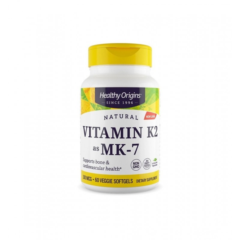 HEALTHY ORIGINS VITAMIN K2 / ВИТАМИН K2 (MK-7) ЗА ЗДРАВИ КОСТИ И НОРМАЛНО КРЪВОСЪСИРВАНЕ СОФТГЕЛ КАПС. X 60