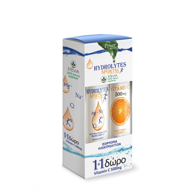 POWER OF NATURE HYDROLITES SPORTS + VITAMIN C / ХИДРОЛИТИ + ВИТАМИН Ц ЗА ИНТЕНЗИВЕН СПОРТ ЕФФ. ТАБЛ. Х20