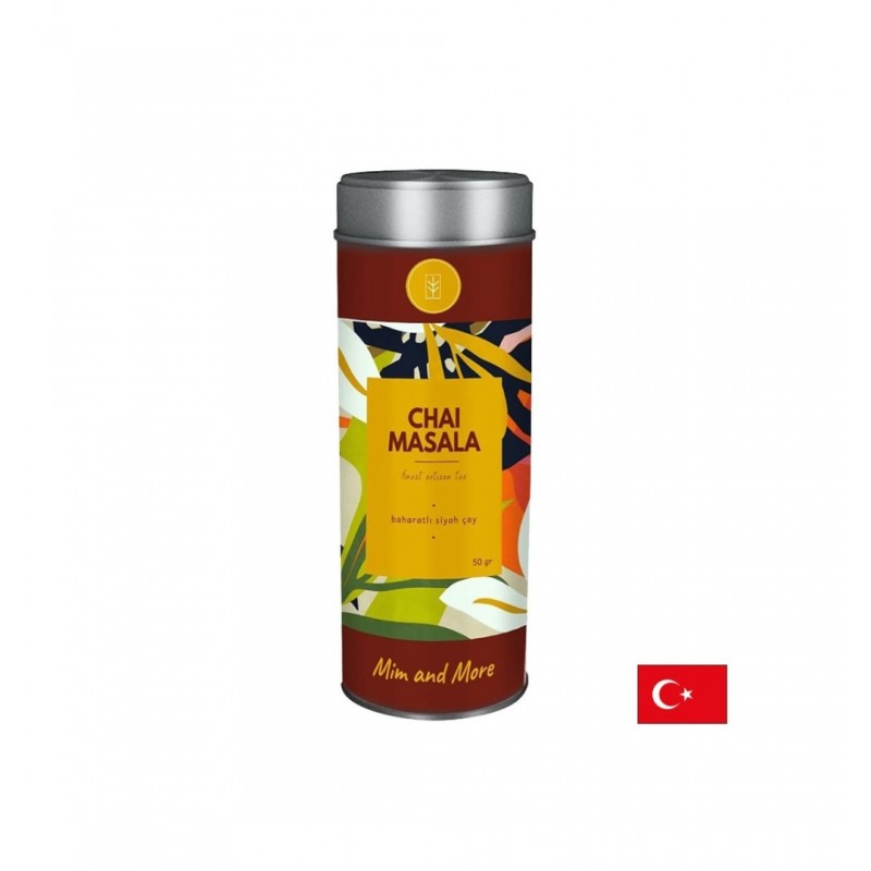 MIM AND MORE CHAI MASALA / ЧАЙ МАСАЛА С ЦЕЙЛОНСКИ ЧАЙ, ПЛОДОВИ КОРИ И ПОДПРАВКИ 50 ГР