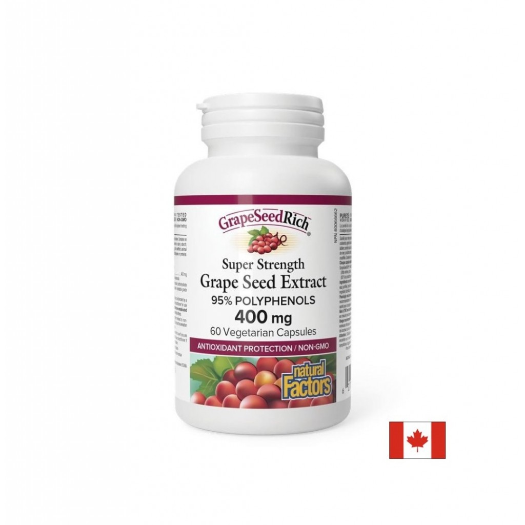 NATURAL FACTORS SUPER STRENGTH GRAPE SEED EXTRACT / ГРОЗДОВО СЕМЕ 400 ...