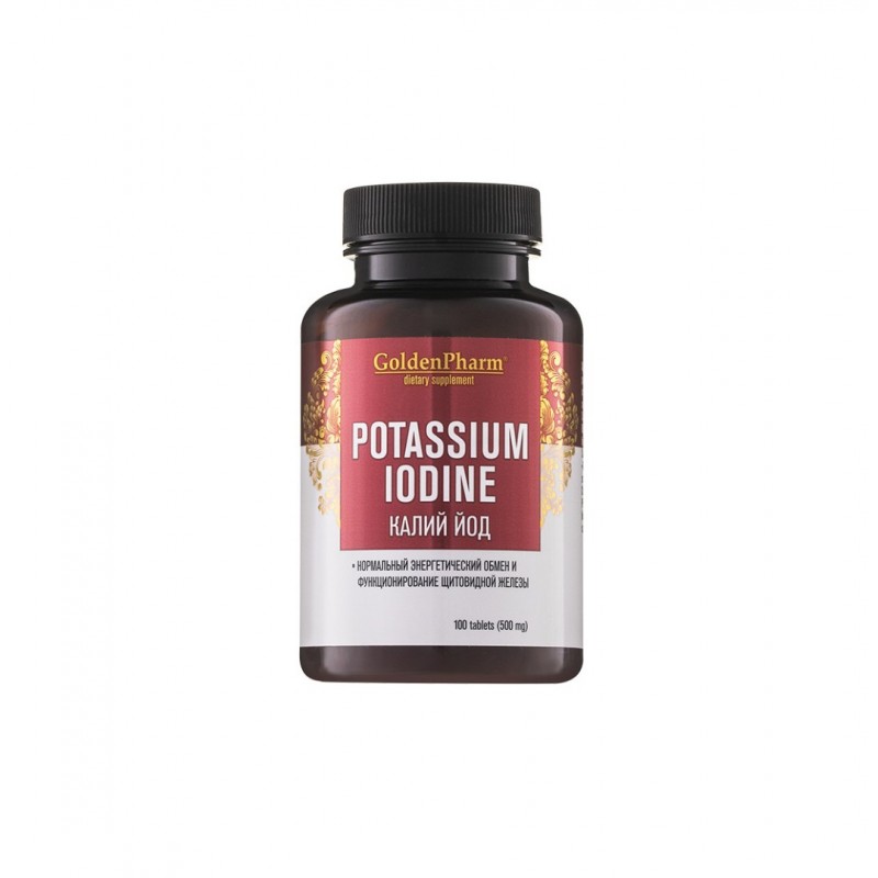 GOLDEN PHARM POTASSIUM LODINE / ЙОД (КАЛИЕВ ЙОДИД) ПРИ НАРУШЕНА ФУНКЦИЯ НА ЩИТОВИДНАТА ЖЛЕЗА, 200 µG ТАБЛ. X 100