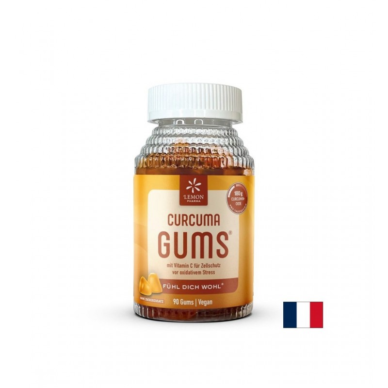 LEMON PHARMA CURCUMA GUMS / КУРКУМА С ДЖИНДЖИФИЛ, ЧЕРЕН ПИПЕР И ВИТАМИН C ГЪМИ ЖЕЛИРАНИ ТАБЛ. С ВКУС НА ПОРТОКАЛ X 90