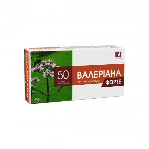 КРАСОТА ТА ЗДОРОВ'Я VALERIANA FORTE / ВАЛЕРИАНА 40 МГ + ХМЕЛ 30 МГ ПРИ ТРЕВОЖНОСТ И БЕЗСЪНИЕ ТАБЛ. Х 50