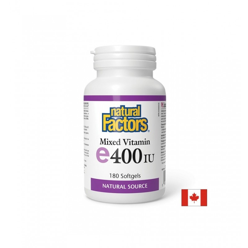 NATURAL FACTORS MIXED VITAMIN E 400 IU / ВИТАМИН Е 268 МГ (ТОКОФЕРОЛИ МИКС) СОФТГЕЛ КАПС. X 180