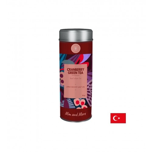 MIM AND MORE CRANBERRY GREEN TEA / ЗЕЛЕН ЧАЙ С ЧЕРВЕНИ БОРОВИНКИ 50 ГР