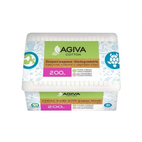 AGIVA COTTON / БИОРАЗГРАДИМИ КЛЕЧКИ ЗА УШИ КУТИЯ БР. X 200