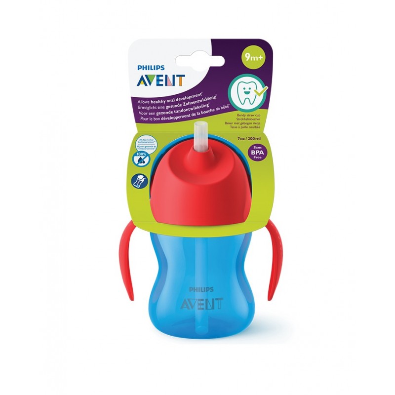 AVENT / ЧАША СЪС СЛАМКА СИНЯ 9М+ 200МЛ AVENT / ЧАША СЪС СЛАМКА СИНЯ 9М+ 200МЛ