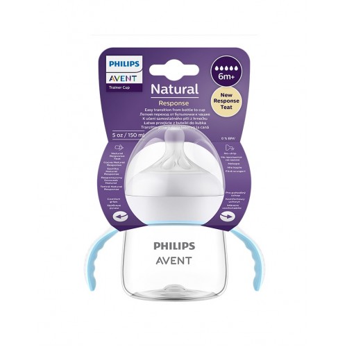 AVENT NATURAL RESPONSE / ТРЕНИЧОВЪЧНА ЧАША ЗА ПРИУЧАВАНЕ 6М+ С БИБЕРОН С ПОТОК 5 150МЛ