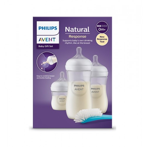 AVENT NATURAL RESPONSE STARTER / 1 БУТИЛКА 125МЛ + 1 БУТИЛКА 260МЛ + 1 БУТИЛКА 330МЛ + ЧЕТКА КОМПЛЕКТ СЕРИЯ