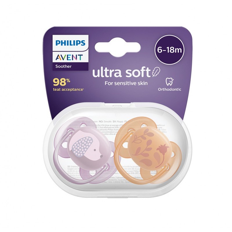 AVENT ULTRA SOFT / ОРТОДОНТИЧНА ЗАЛЪГАЛКА КУЧЕ ОТ 6 ДО 18 МЕСЕЦА 2БР. AVENT ULTRA SOFT / ОРТОДОНТИЧНА ЗАЛЪГАЛКА КУЧЕ ОТ 6 ДО 18 МЕСЕЦА 2БР.