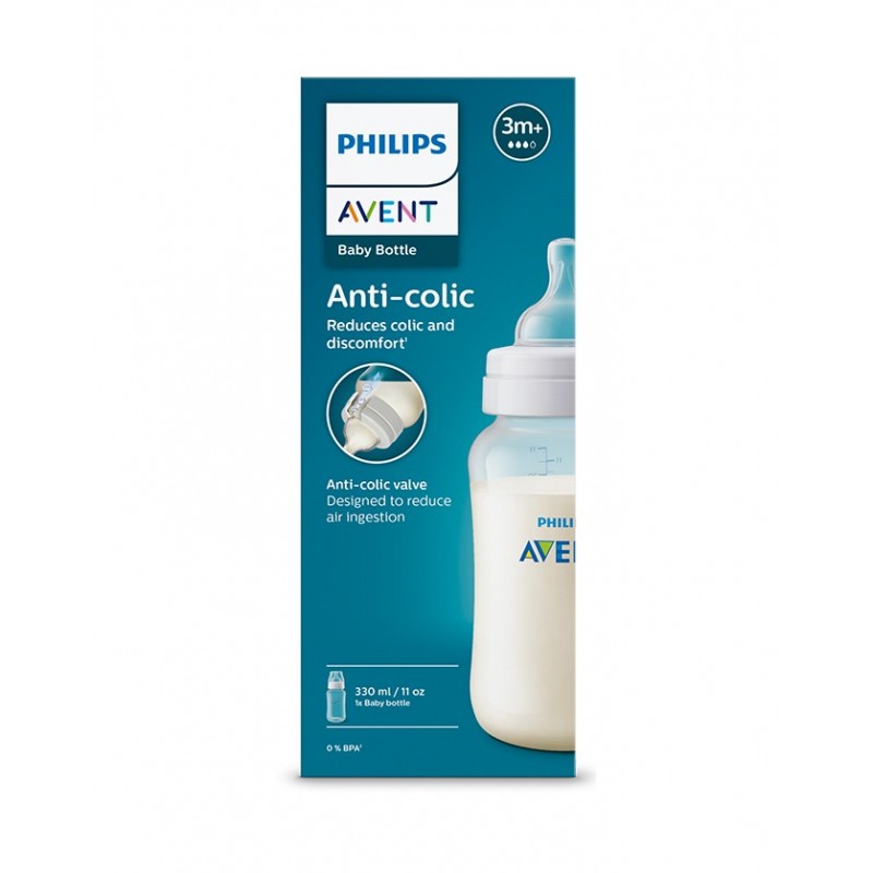 AVENT ANTI-COLIC / БУТИЛКА С БИБЕРОН СЪС СРЕДЕН ПОТОК, ОТ 3+ МЕСЕЦА, 330МЛ AVENT ANTI-COLIC / БУТИЛКА С БИБЕРОН СЪС СРЕДЕН ПОТОК, ОТ 3+ МЕСЕЦА, 330МЛ