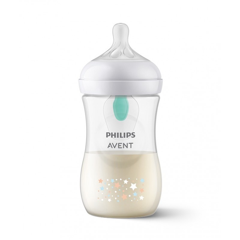 AVENT NATURAL RESPONSE AIRFREE / БУТИЛКА 1М + С БИБЕРОН С ПОТОК 3, КАРТИНКА ЗА МОМИЧЕ, 260МЛ