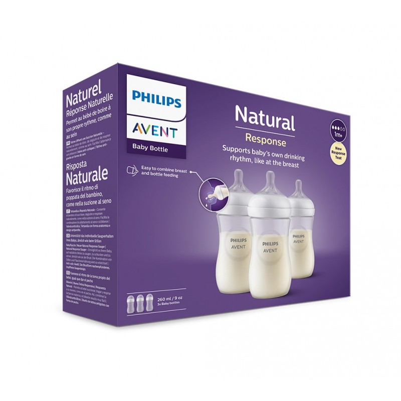 AVENT NATURAL RESPONSE / 3 БРОЯ БУТИЛКИ ЗА ХРАНЕНЕ 260МЛ 1М + ПОТОК 3 КОМПЛЕКТ СЕРИЯ AVENT NATURAL RESPONSE / 3 БРОЯ БУТИЛКИ ЗА ХРАНЕНЕ 260МЛ 1М + ПОТОК 3 КОМПЛЕКТ СЕРИЯ
