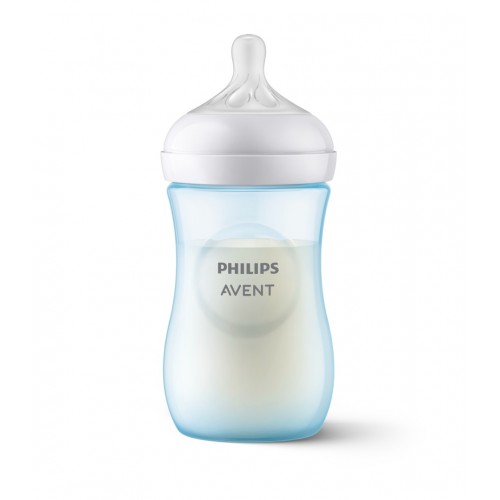 AVENT NATURAL RESPONSE / БУТИЛКА 1М + С БИБЕРОН С ПОТОК 3, СИН ЦВЯТ, 260МЛ