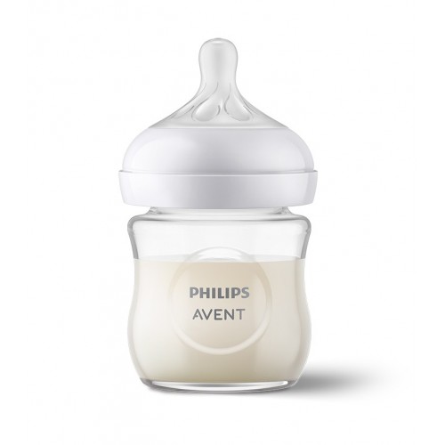 AVENT NATURAL RESPONSE / СТЪКЛЕНА БУТИЛКА С БИБЕРОН С ПОТОК 2 ОТ 0 + МЕСЕЦА, 120МЛ