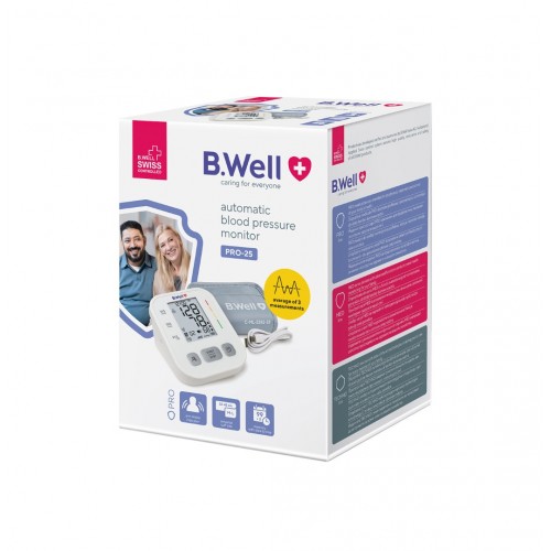 B.WELL PRO-25 / АВТОМАТИЧЕН АПАРАТ ЗА КРЪВНО С МАНШЕТ L РАЗМЕР (22-42 СМ) + USB КАБЕЛ B.WELL PRO-25 / АВТОМАТИЧЕН АПАРАТ ЗА КРЪВНО С МАНШЕТ L РАЗМЕР (22-42 СМ) + USB КАБЕЛ