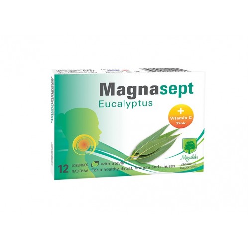 MAGNALABS MAGNASEPT EUCALYPTUS / МАГНАЛАБС МАГНАСЕПТ ЕВКАЛИПТ ПАСТИЛИ X12 MAGNALABS MAGNASEPT EUCALYPTUS / МАГНАЛАБС МАГНАСЕПТ ЕВКАЛИПТ ПАСТИЛИ X12