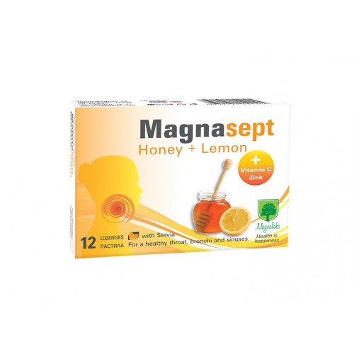 MAGNALABS MAGNASEPT HONEY+LEMON / МАГНАЛАБС МАГНАСЕПТ МЕД И ЛИМОН ПАСТИЛИ X12 MAGNALABS MAGNASEPT HONEY+LEMON / МАГНАЛАБС МАГНАСЕПТ МЕД И ЛИМОН ПАСТИЛИ X12