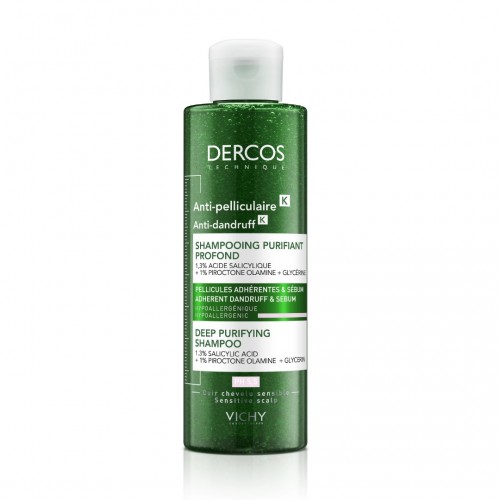 VICHY DERCOS K DEEP PURIFYING SHAMPOO / ВИШИ ПОЧИСТВАЩ ШАМПОАН ПРОТИВ ПЪРХОТ ЗА МАЗНА КОСА 250МЛ VICHY DERCOS K DEEP PURIFYING SHAMPOO / ВИШИ ПОЧИСТВАЩ ШАМПОАН ПРОТИВ ПЪРХОТ ЗА МАЗНА КОСА 250МЛ