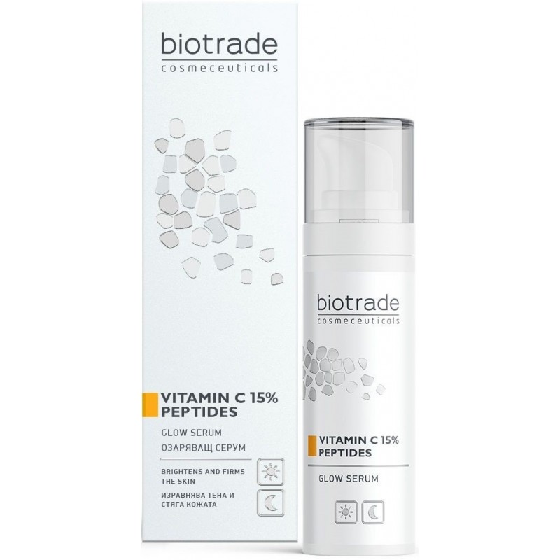 BIOTRADE ANTI-AGE / БИОТРЕЙД ОЗАРЯВАЩ СЕРУМ С ВИТАМИН Ц 15% + ПЕПТИДИ 30МЛ