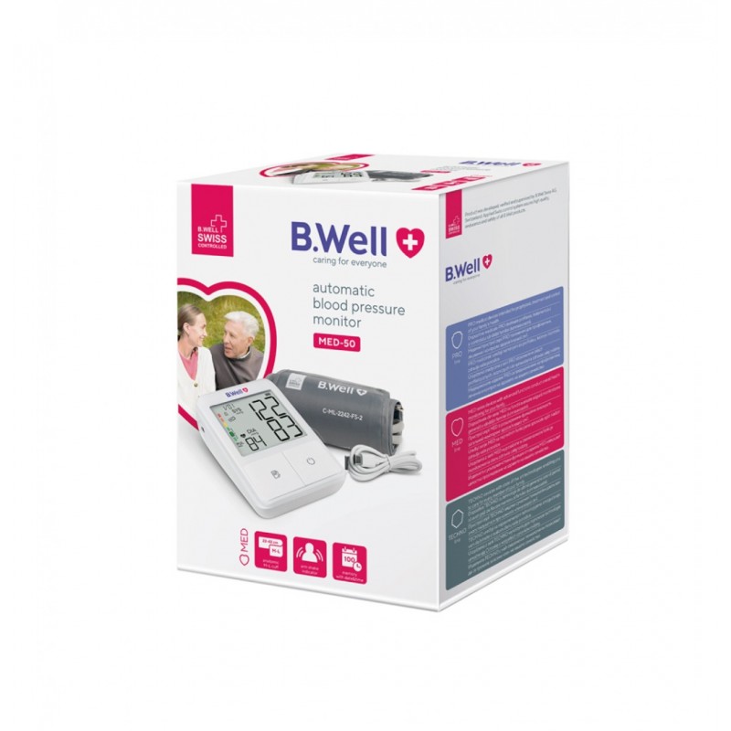 B.WELL MED-50 L / АВТОМАТИЧЕН АПАРАТ ЗА КРЪВНО С МАНШЕТ L РАЗМЕР (22-42 СМ) + USB КАБЕЛ