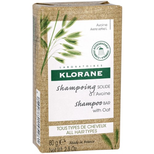 KLORANE OAT SHAMPOO BAR / БАЛАНСИРАЩ ТВЪРД ШАМПОАН ЗА ЧЕСТА УПОТРЕБА С ОВЕС 80ГР