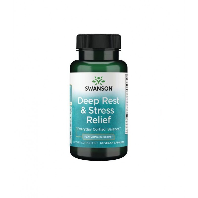SWANSON DEEP REST AND STRESS RELIEF - FEATURING KARACALM / СУОНСЪН КОМПЛЕКС ЗА ОБЛЕКЧАВАНЕ НА СТРЕСА С KARACALM 500 МГ ВЕГЕ КАПС. X 60 SWANSON DEEP REST AND STRESS RELIEF - FEATURING KARACALM / СУОНСЪН КОМПЛЕКС ЗА ОБЛЕКЧАВАНЕ НА СТРЕСА С KARACALM 500 МГ ВЕГЕ КАПС. X 60