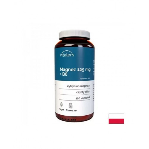 VITALER'S MAGNEZ + B6 / МАГНЕЗИЙ (ЦИТРАТ) 125 МГ + ВИТАМИН B6 КАПС. X 120