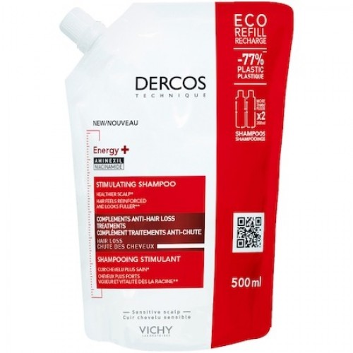 VICHY DERCOS ENERGY+ SHAMPOOING STIMULANT REFILL / ВИШИ СТИМУЛИРАЩ ШАМПАОН ПРОТИВ КОСОПАД (ПЪЛНИТЕЛ) 500МЛ VICHY DERCOS ENERGY+ SHAMPOOING STIMULANT REFILL / ВИШИ СТИМУЛИРАЩ ШАМПАОН ПРОТИВ КОСОПАД (ПЪЛНИТЕЛ) 500МЛ