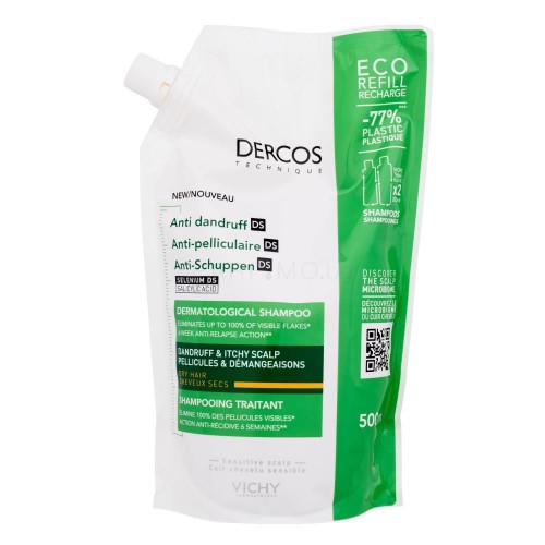 VICHY DERCOS ANTI DANDRUFF DS DERMATOLOGICAL SHAMPOO / ВИШИ ТРЕТИРАЩ ШАМПОАН ПРОТИВ ПЪРХОТ ЗА НОРМАЛНА ДО МАЗНА КОЖА (ПЪЛНИТЕЛ) 500МЛ VICHY DERCOS ANTI DANDRUFF DS DERMATOLOGICAL SHAMPOO / ВИШИ ТРЕТИРАЩ ШАМПОАН ПРОТИВ ПЪРХОТ ЗА НОРМАЛНА ДО МАЗНА КОЖА (ПЪЛНИТЕЛ) 500МЛ