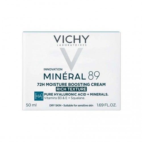 VICHY MINERAL 89 RICH CREAM / ВИШИ ХИДРАТИРАЩ КРЕМ С БОГАТА ТЕКСТУРА ЗА СУХА И МНОГО СУХА КОЖА 50МЛ