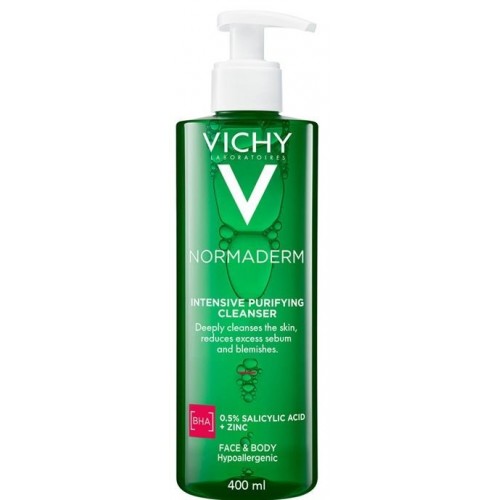 VICHY NORMADERM PHYTOSOLUTION CLEANSER / ВИШИ ИНТЕНЗИВЕН ПОЧИСТВАЩ ГЕЛ ЗА МАЗНА КОЖА, СКЛОННА КЪМ АКНЕ 400МЛ