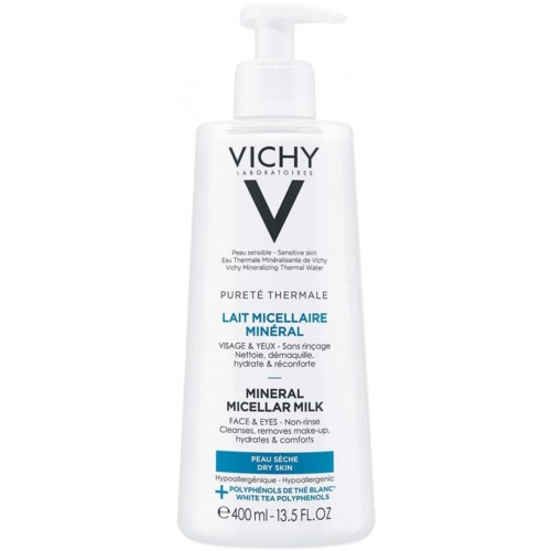 VICHY PURETE THERMALE MINERAL MICELLAR MILK / ВИШИ МИЦЕЛАРНО МЛЯКО ЗА СУХА КОЖА 400МЛ