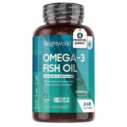 WEIGHT WOLRD / OMEGA-3 FISH OIL / ОМЕГА-3 РИБЕНО МАСЛО 660МГ EPA/ 440МГ DHA КАПС. X240