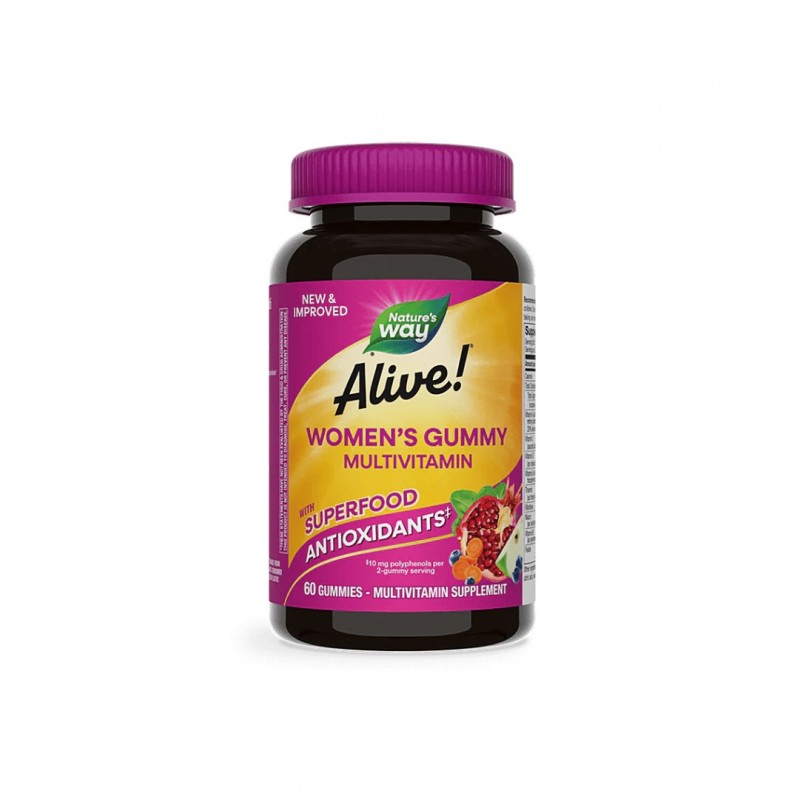NATURE'S WAY ALIVE! WOMEN'S MULTIVITAMIN GUMMIES / МУЛТИВИТАМИНИ ЗА ЖЕНИ ЖЕЛИРАНИ ТАБЛ. Х60 NATURE'S WAY ALIVE! WOMEN'S MULTIVITAMIN GUMMIES / МУЛТИВИТАМИНИ ЗА ЖЕНИ ЖЕЛИРАНИ ТАБЛ. Х60